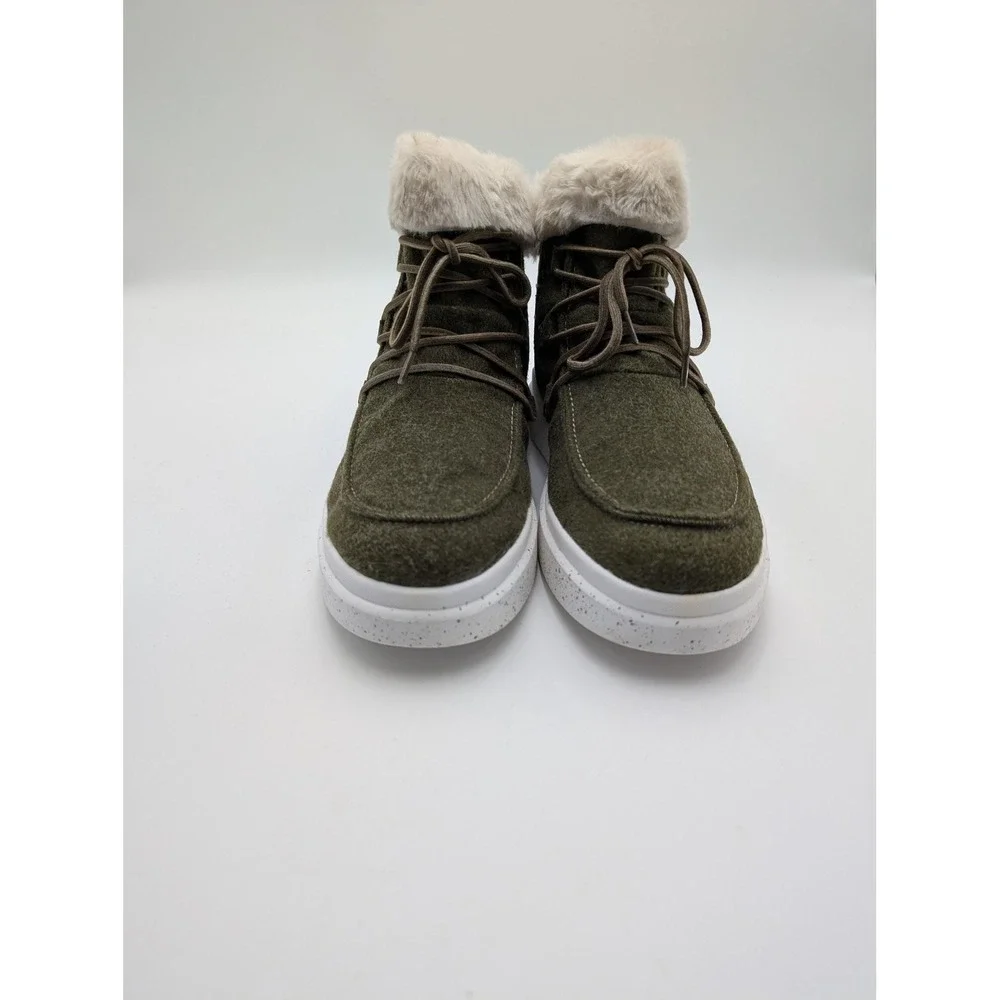 Romika Boots Womens Size 11 Green Faux Fur Ankle Waterproof Winter Comfort Shoes